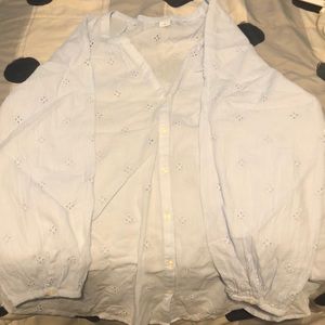 light blue button down blouse